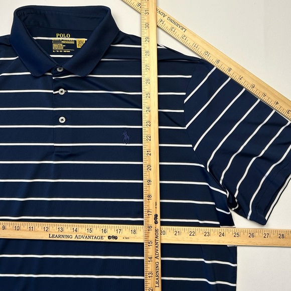 Polo Ralph Lauren Performance Golf Navy and White Striped Polo XL EUC - Picture 8 of 9
